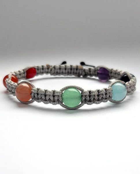 Bransoletka 7 czakr męska srebrna