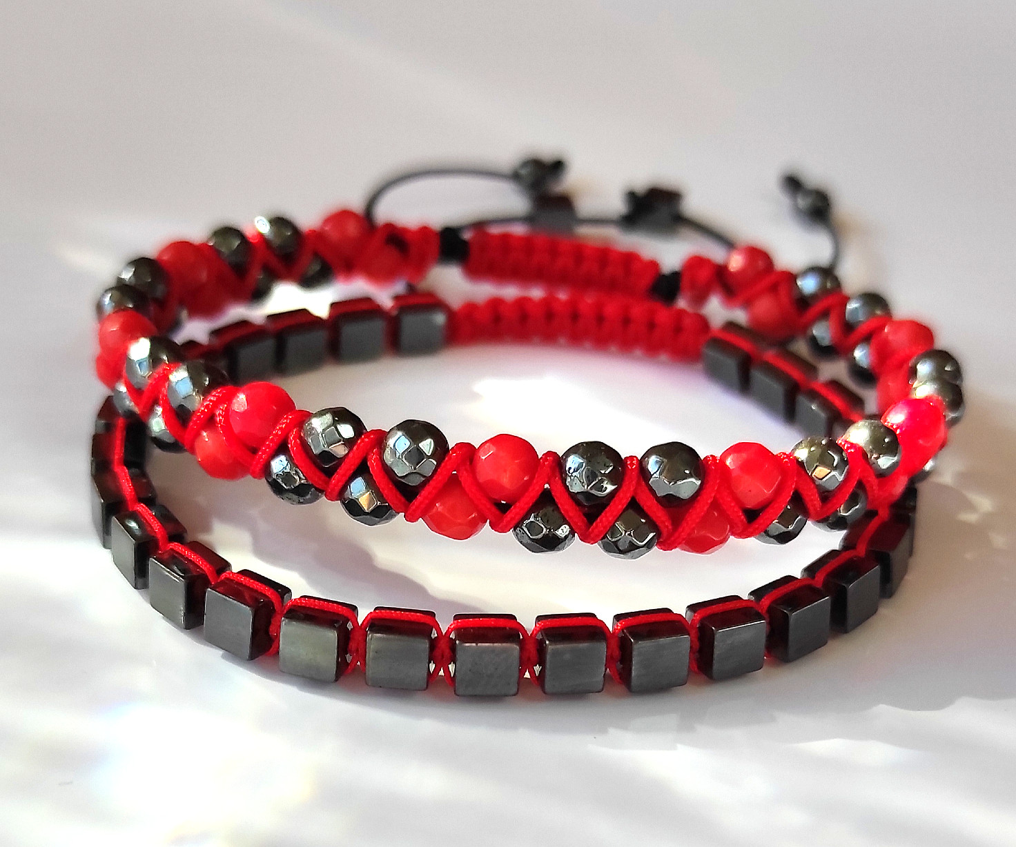Czerwone Bransoletki Czakra Podstawy Koral Hematyt